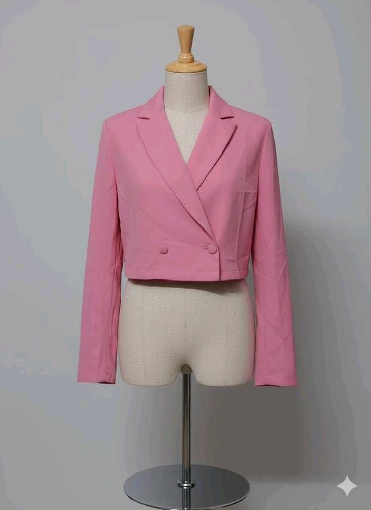 Pink Cropped Blazer