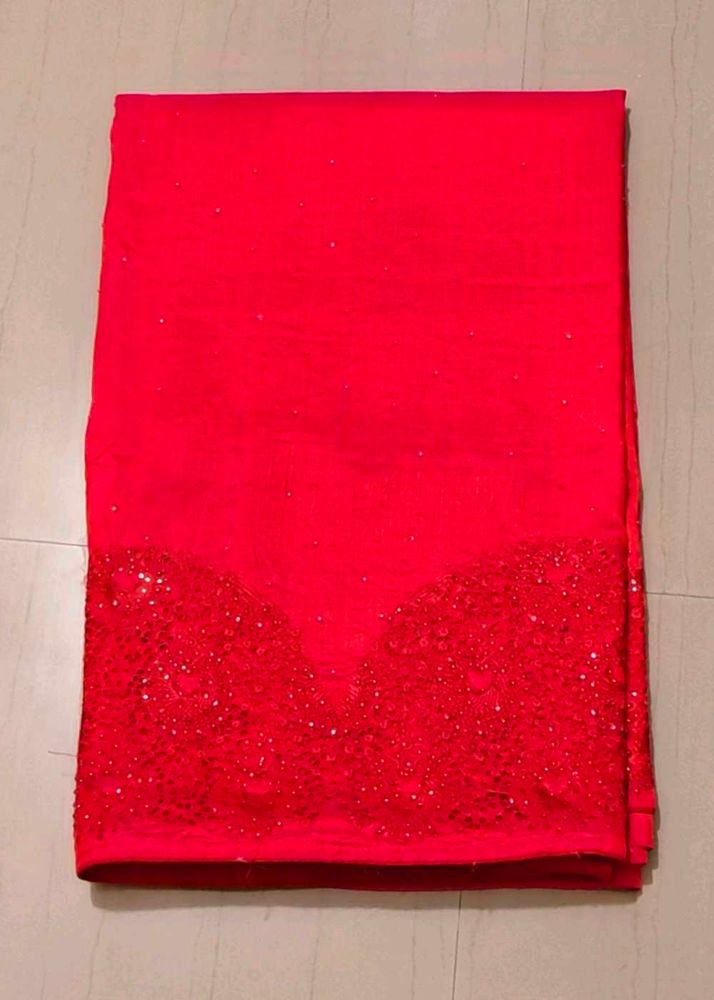 Red Embellished Saree