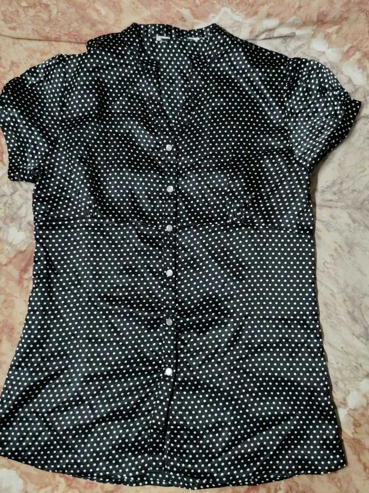 Polka Dots Satin Shirt