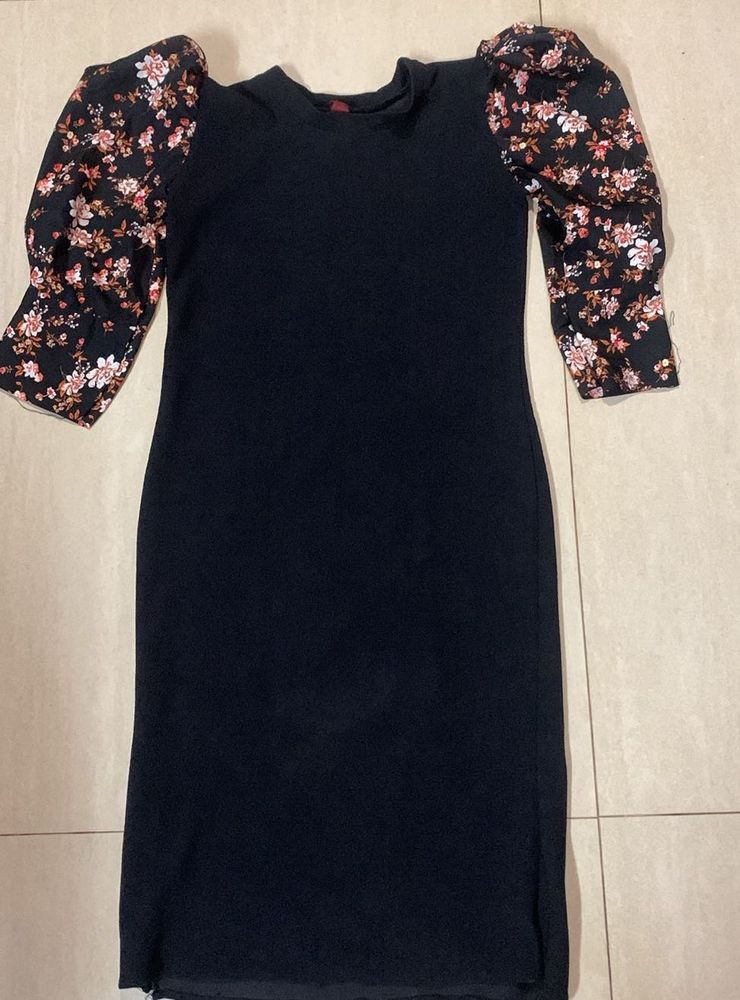 Floral Sleeve Bodycon Dress