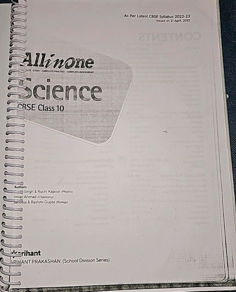 Science ALL IN ONE Book For Class 10th