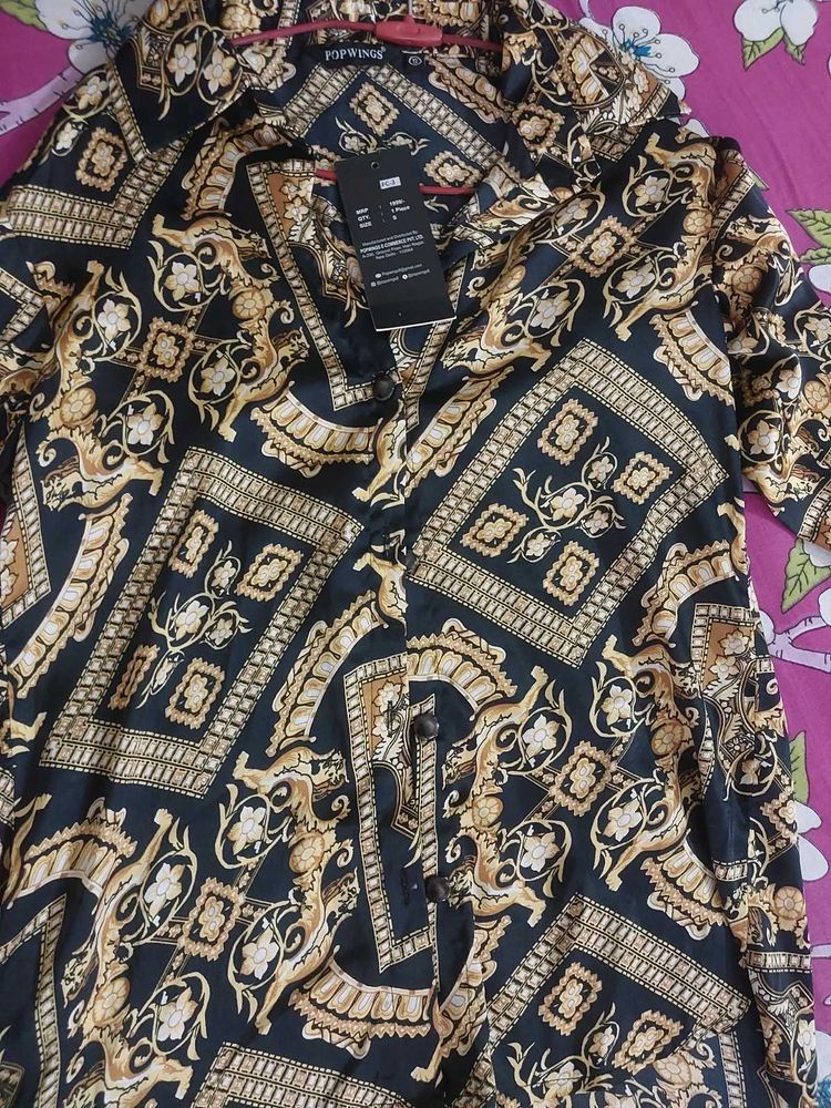 Pop Wings Patterned Button Down Shirt