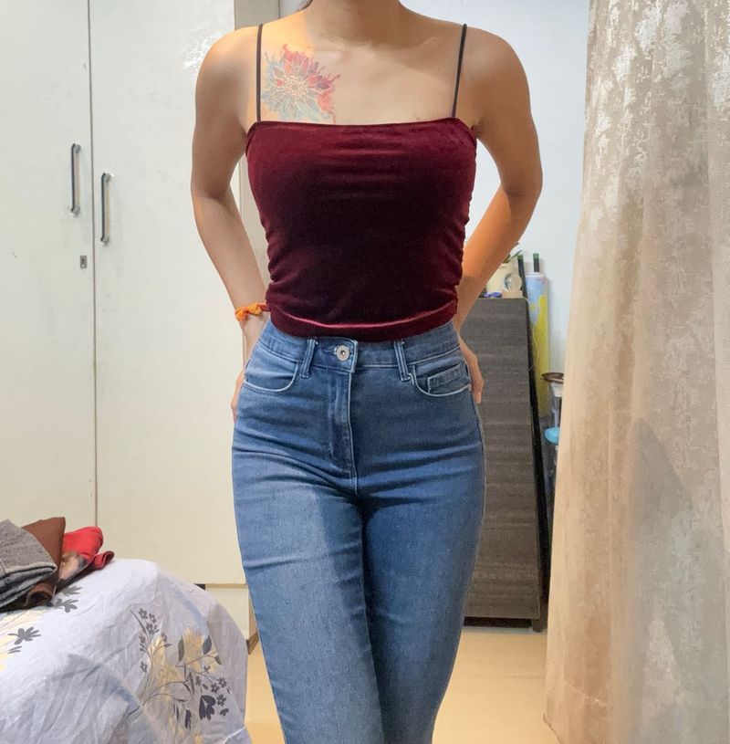 Burgundy Crop Top