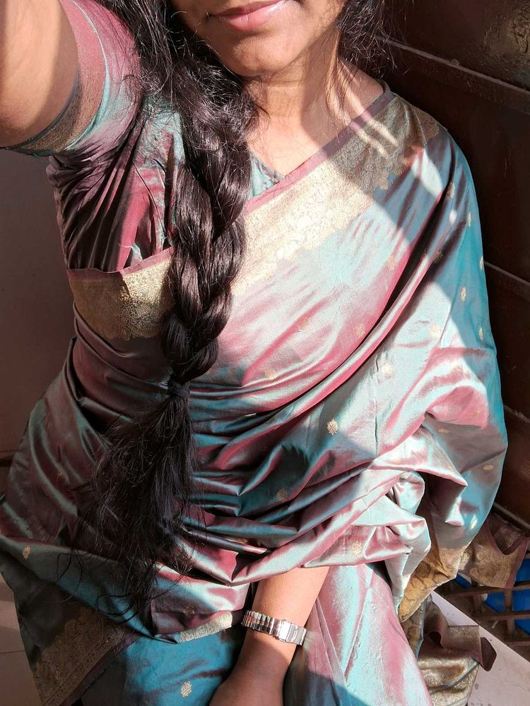 Silk Saree with Gold Border