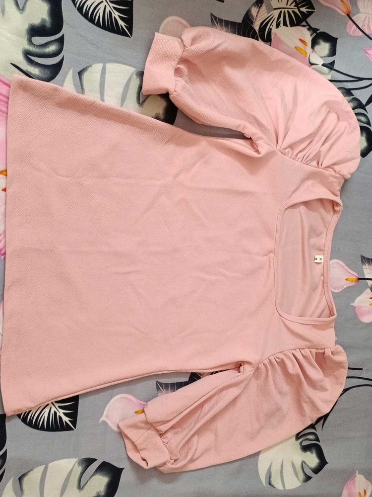 Pink Puff Sleeve Top