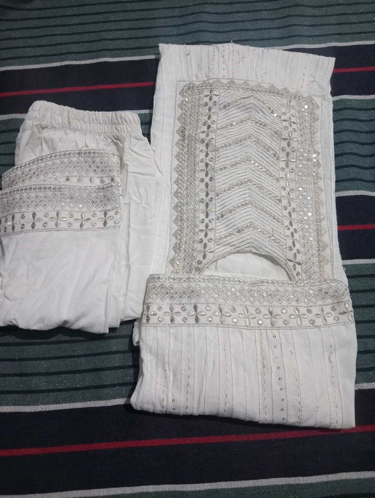 White Embroidered Salwar Kameez Set