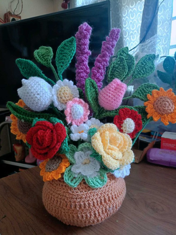 Crochet Flower Pot 💐