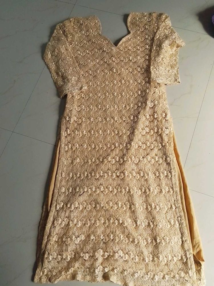 Jaali Type Dress Set With Dupatta