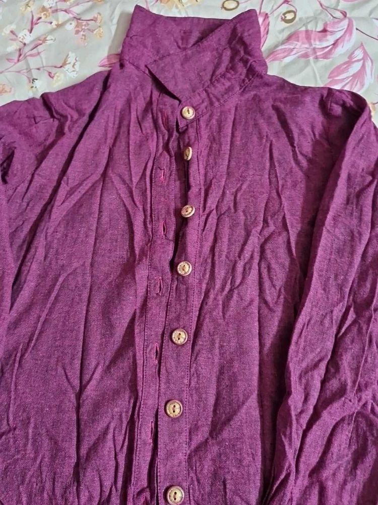 Purple Button-Down Shirt