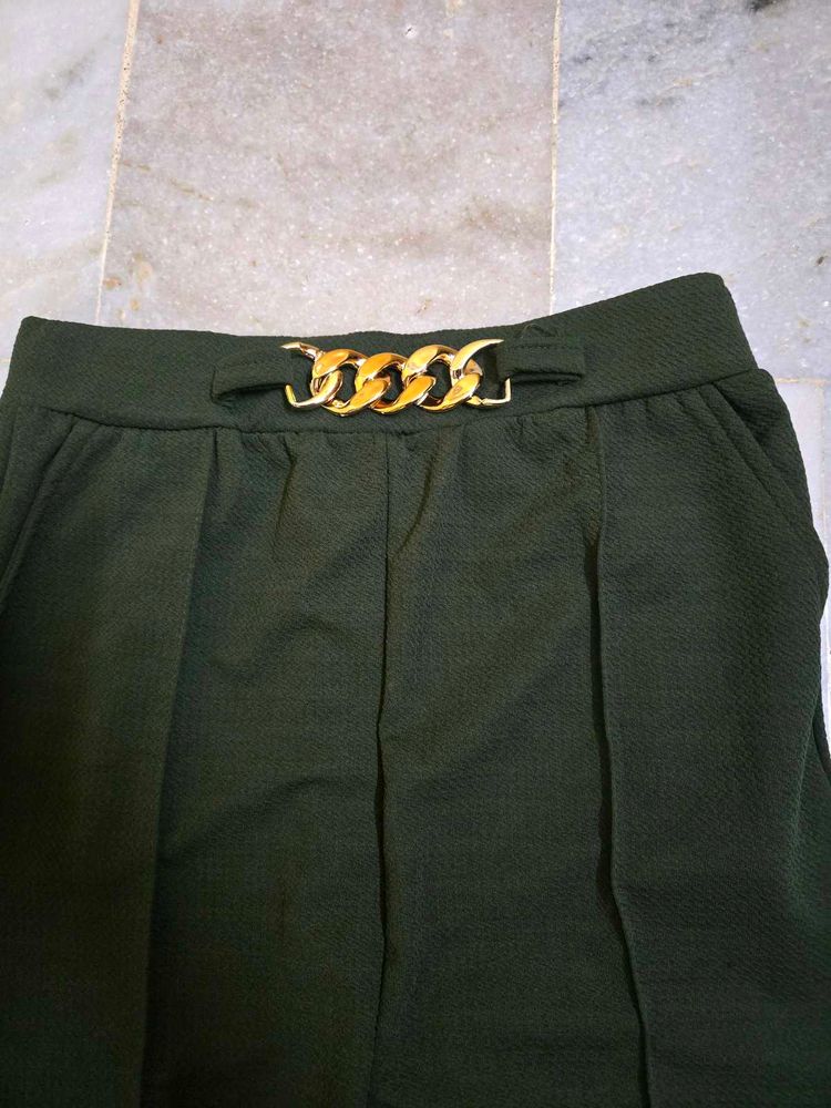 Olive Green Chain Detail pant