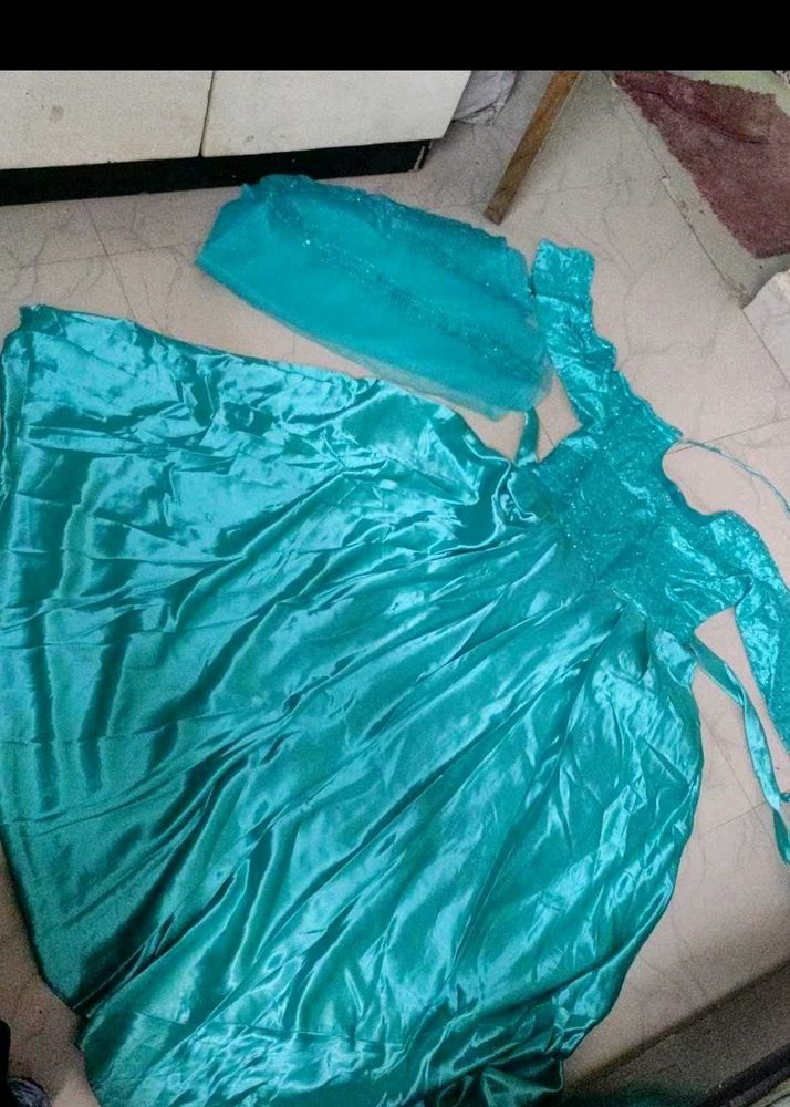 Elegant Teal Ethnic Gown