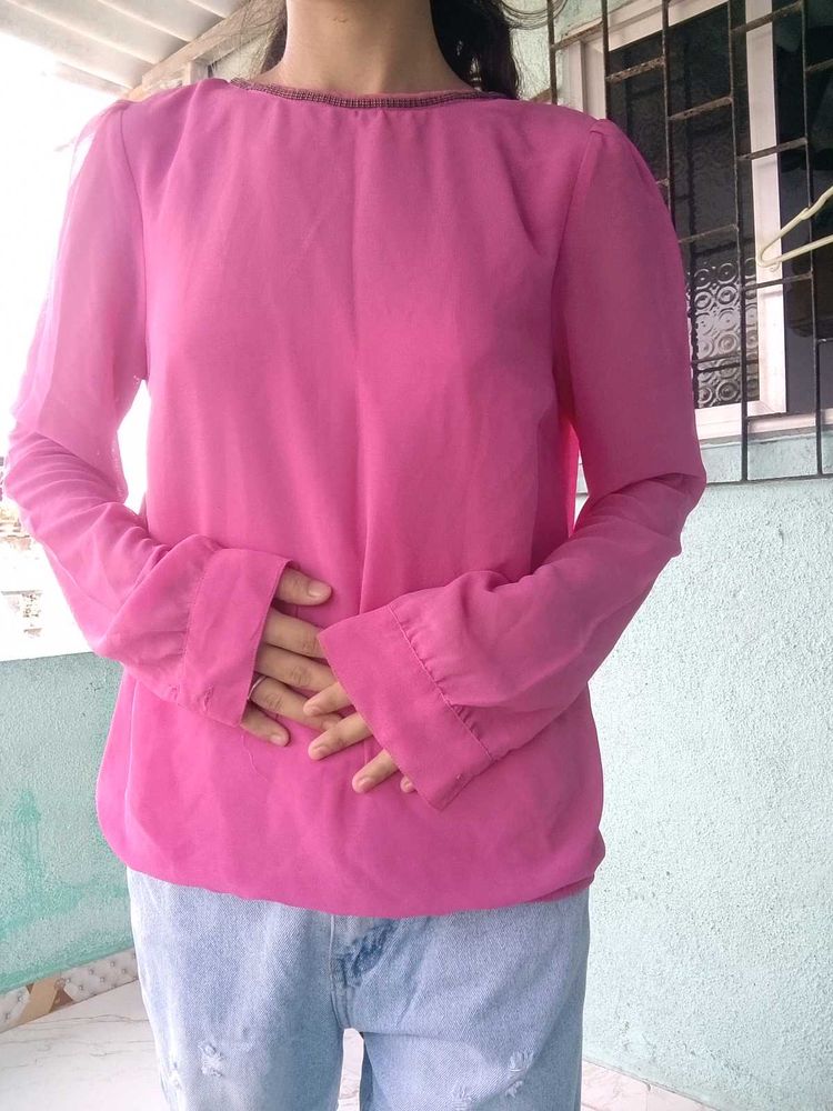 Pink Long Sleeve Top