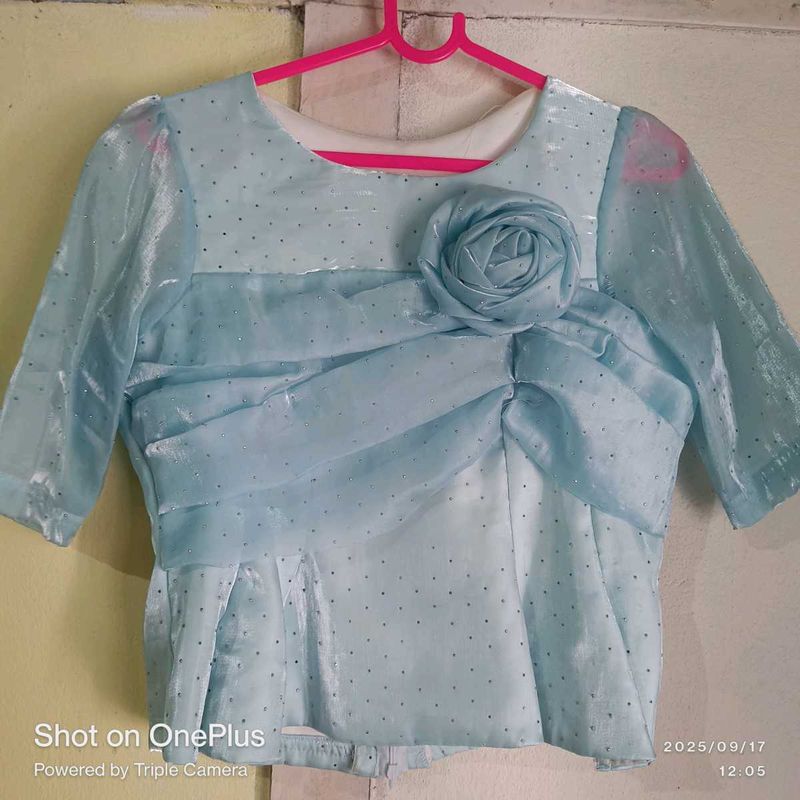 Cute Blue Floral Top
