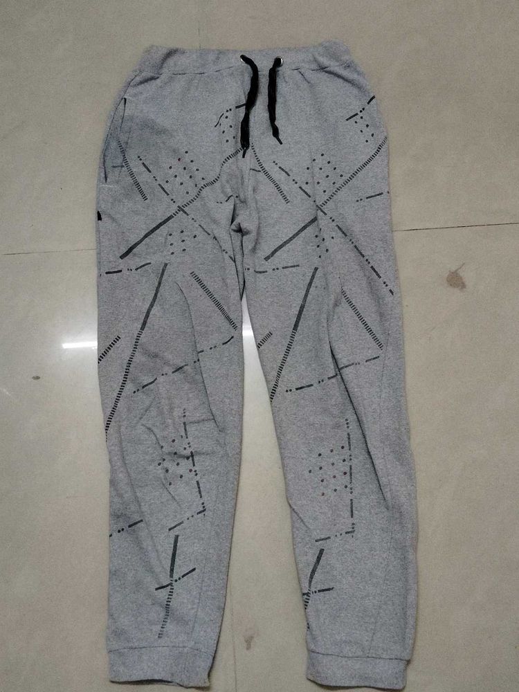 Gray Patterned Joggers Lower
