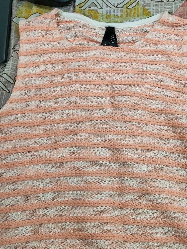 Peach Crochet Detail Tank Top