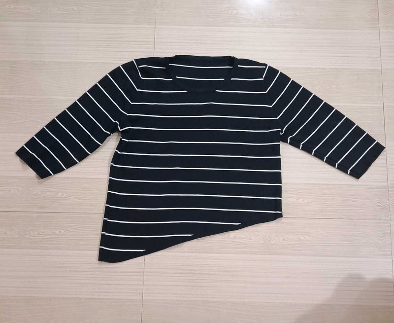 Striped Asymmetrical Top