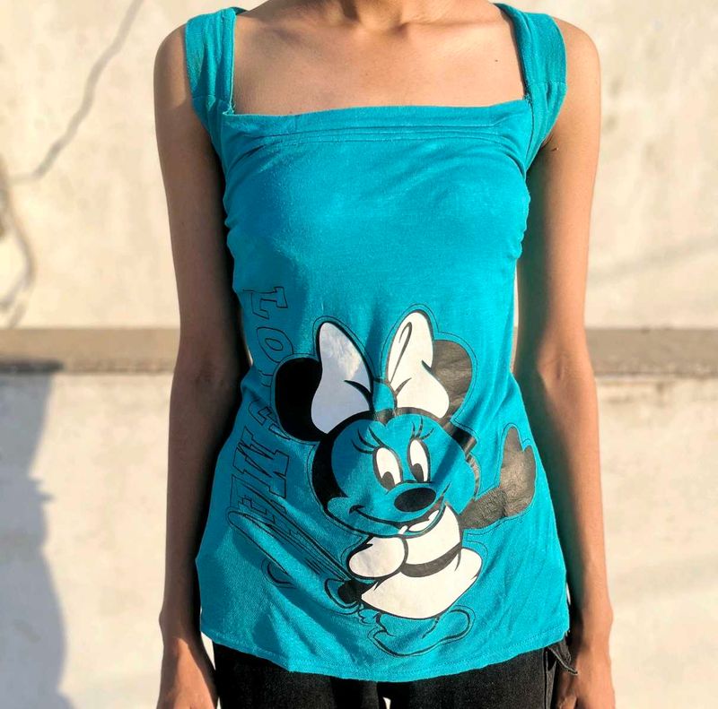 Mickey Mouse Square Neck Cute Top