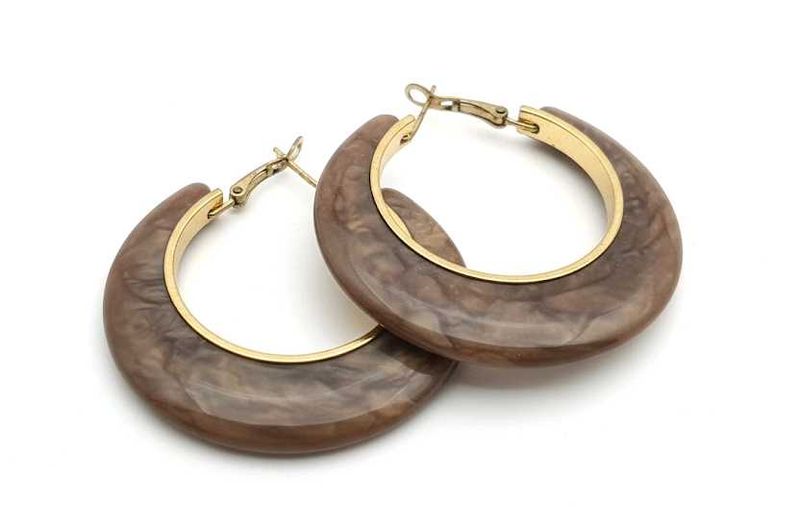 Glossy Marble Hoops + Matching Ankle Bracelet