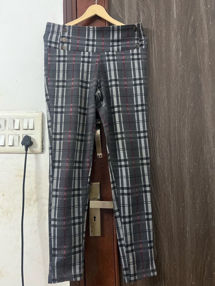 Gray Plaid Pants