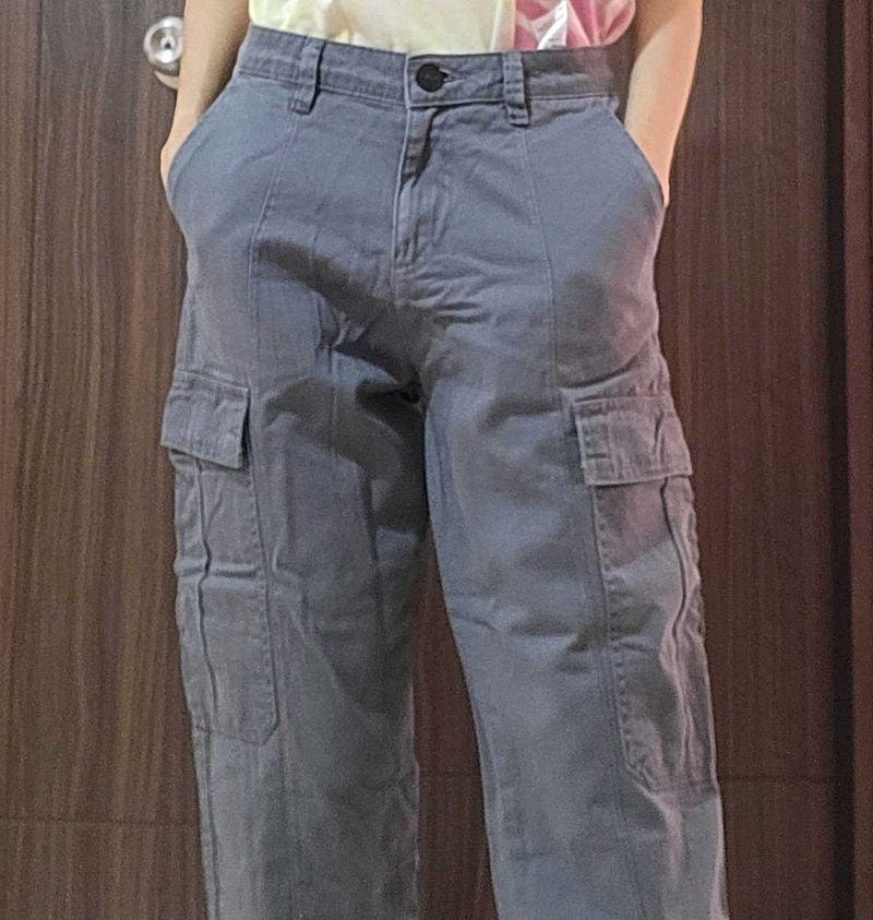 Grey Utility Cargo Pants
