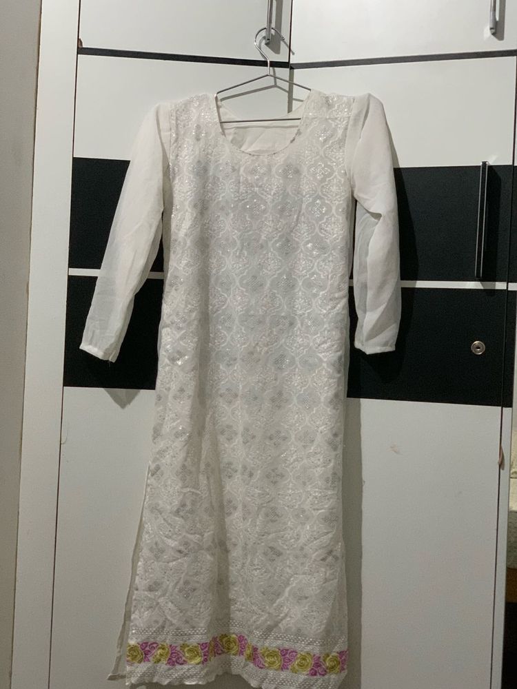 White Patterned Dress