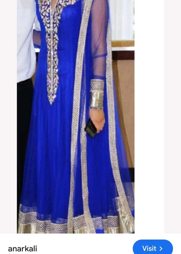 Blue Anarkali Suit Set