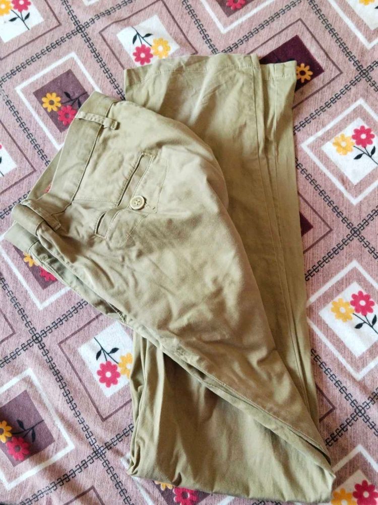 Khaki Straight Leg Pants