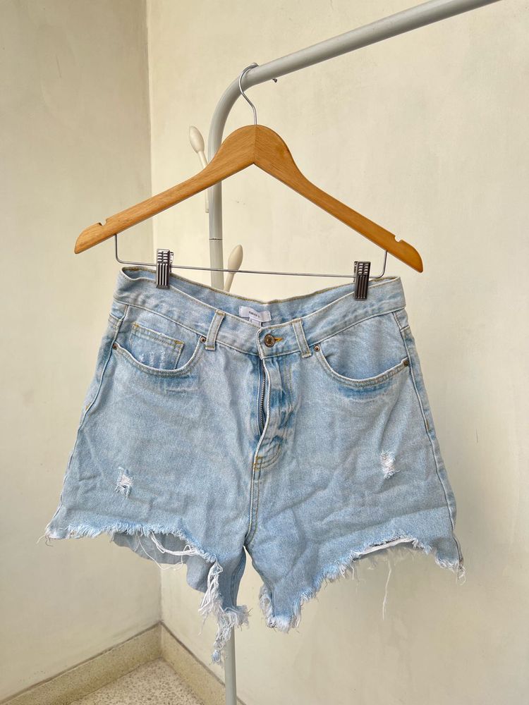 F21 Ripped Denim Shorts