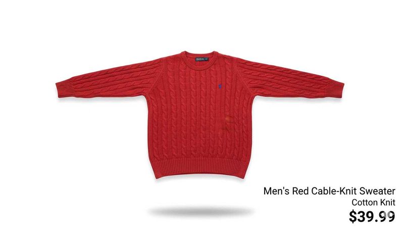 Red Cable-Knit Sweater