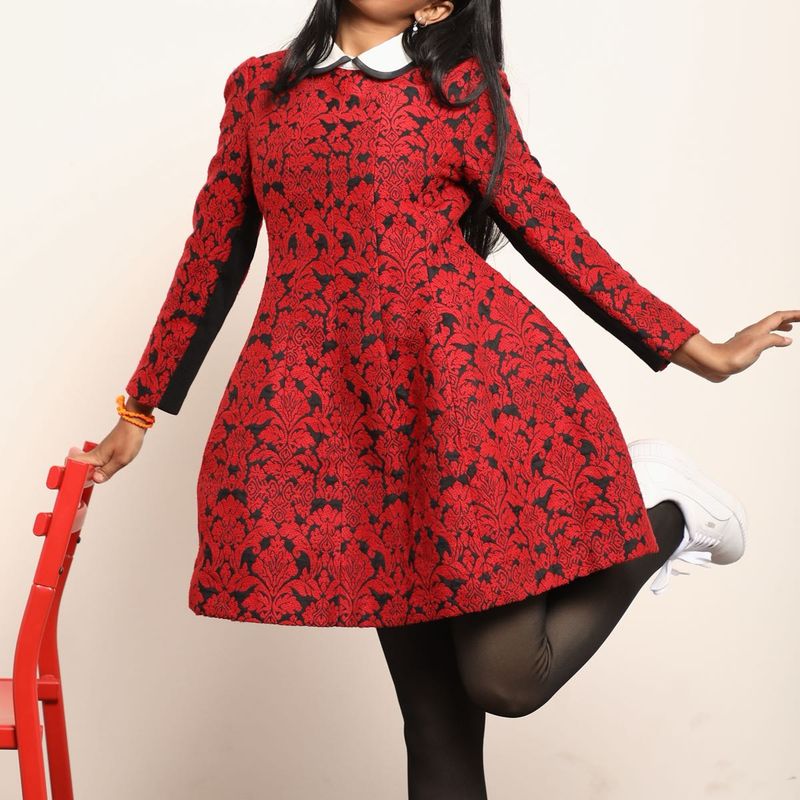 Red &amp; Black Fit &amp; Flare Dress