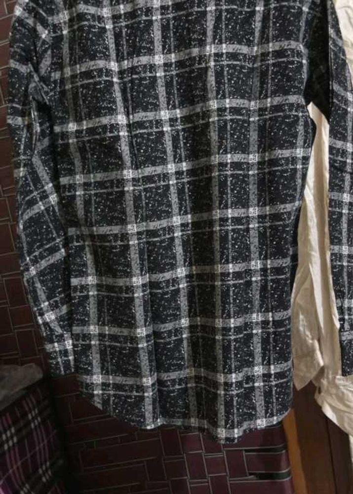 Black &amp; White Plaid Flannel