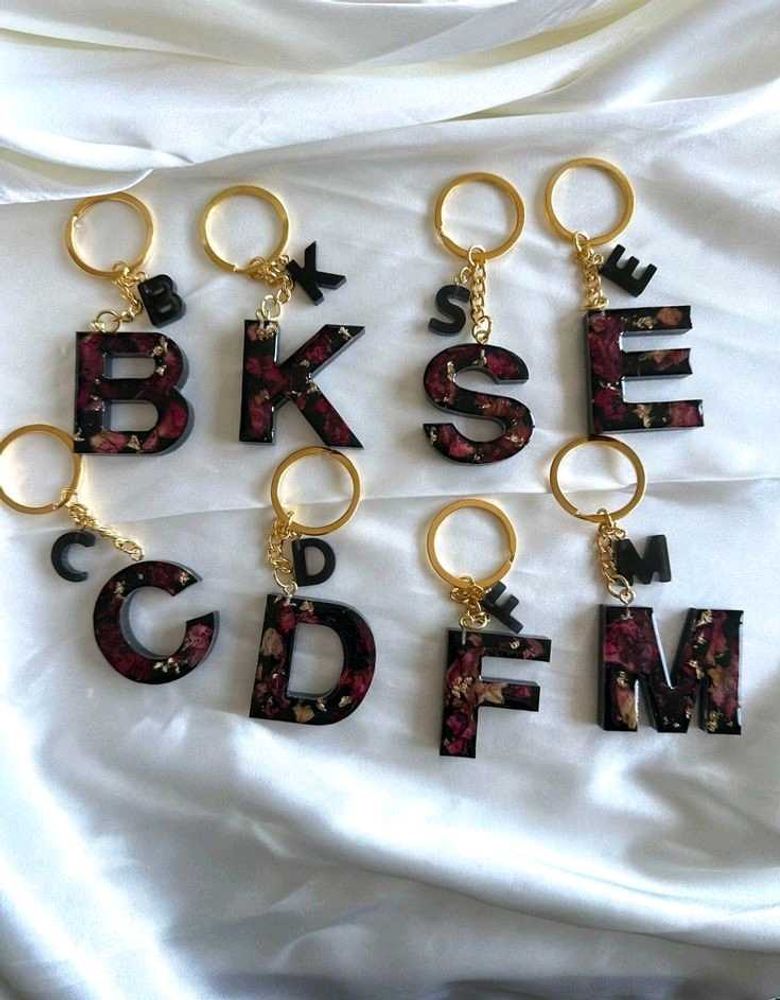 Pack Of 5 Keychain Rose Black Keychains