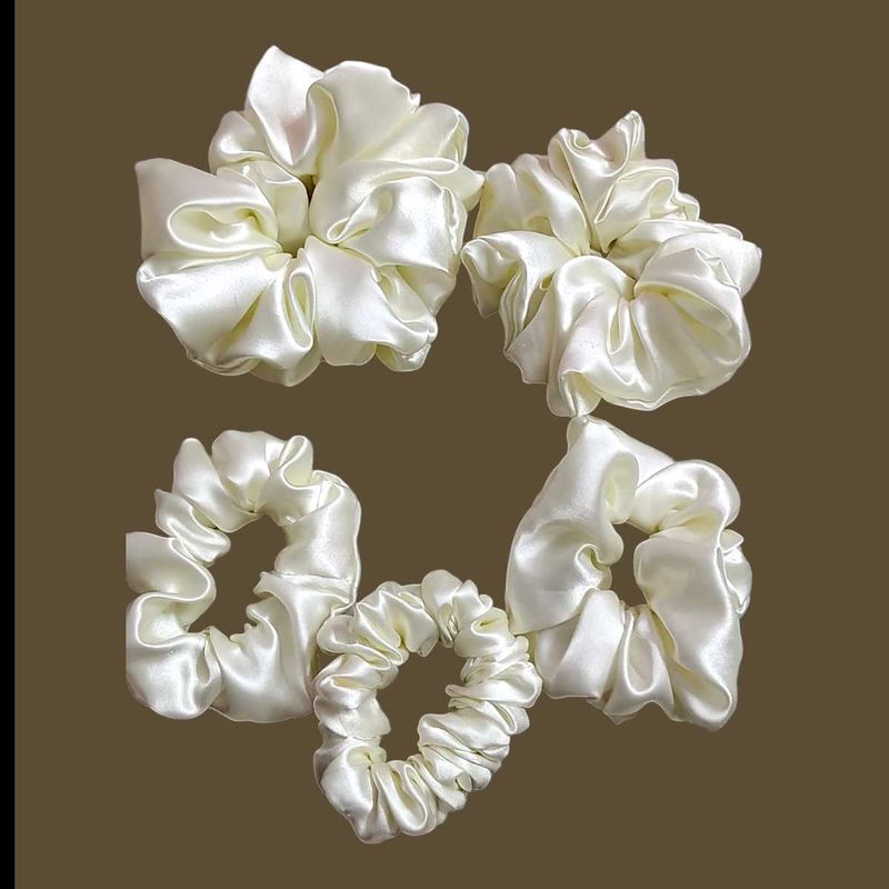 Silk Scrunchie Set - Cream