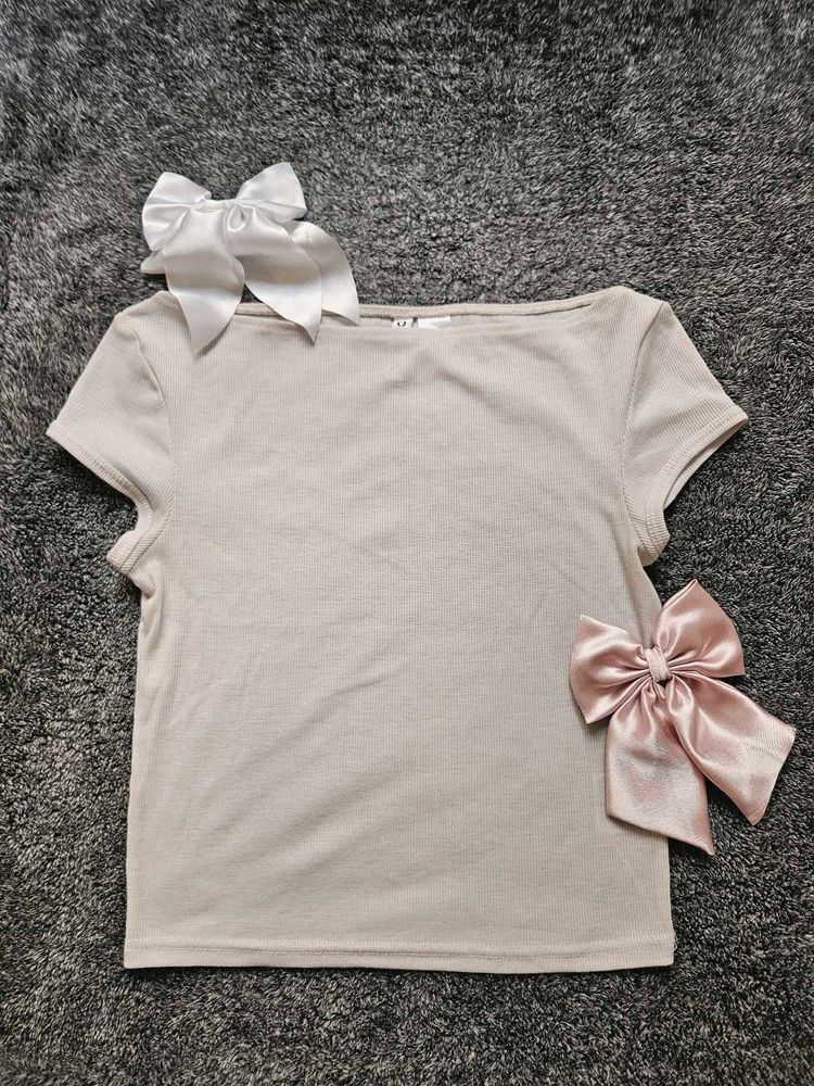 H&amp;M Casual Ribbed Cropped Top
