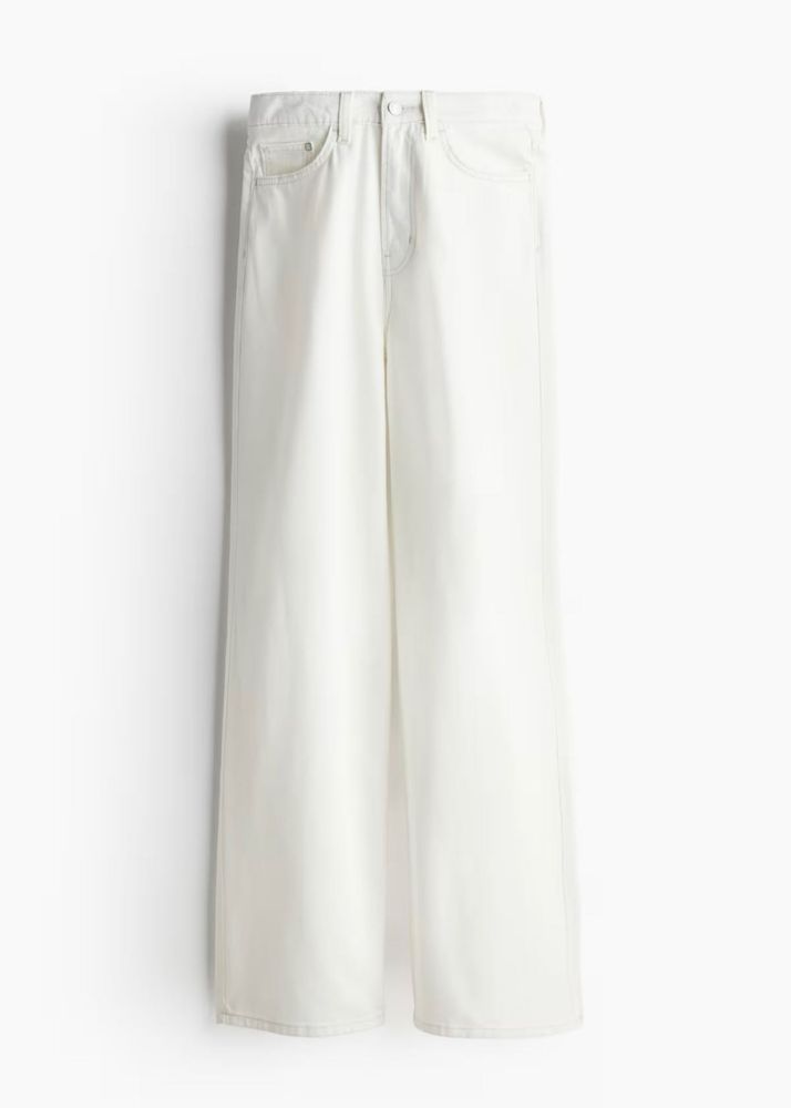 White Wide Leg High Waist Jeans