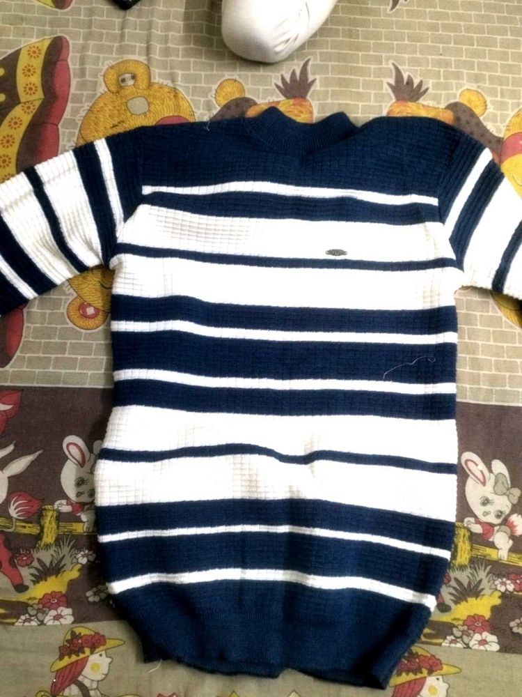 Striped Knit Pullover Sweater