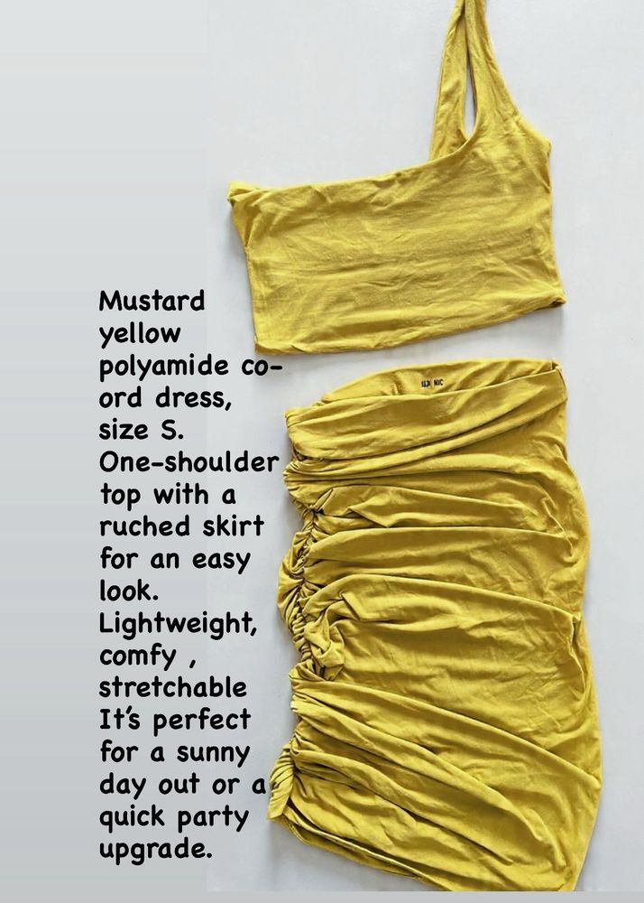 Mustard Co-ord Polyamide  Dress