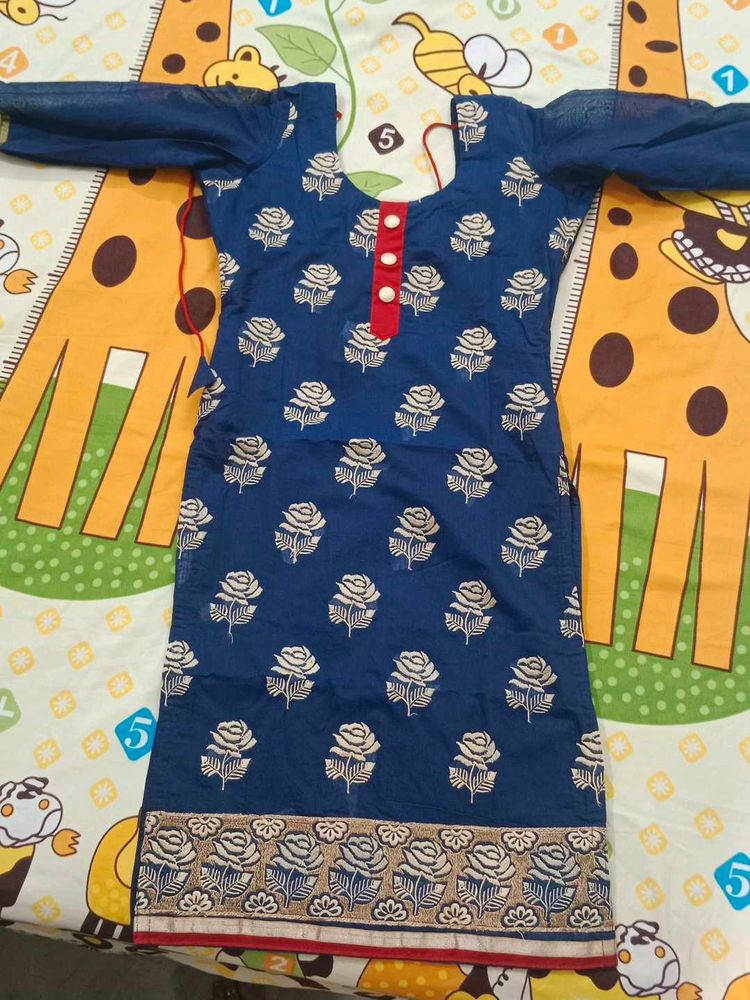 Blue Floral Kurta