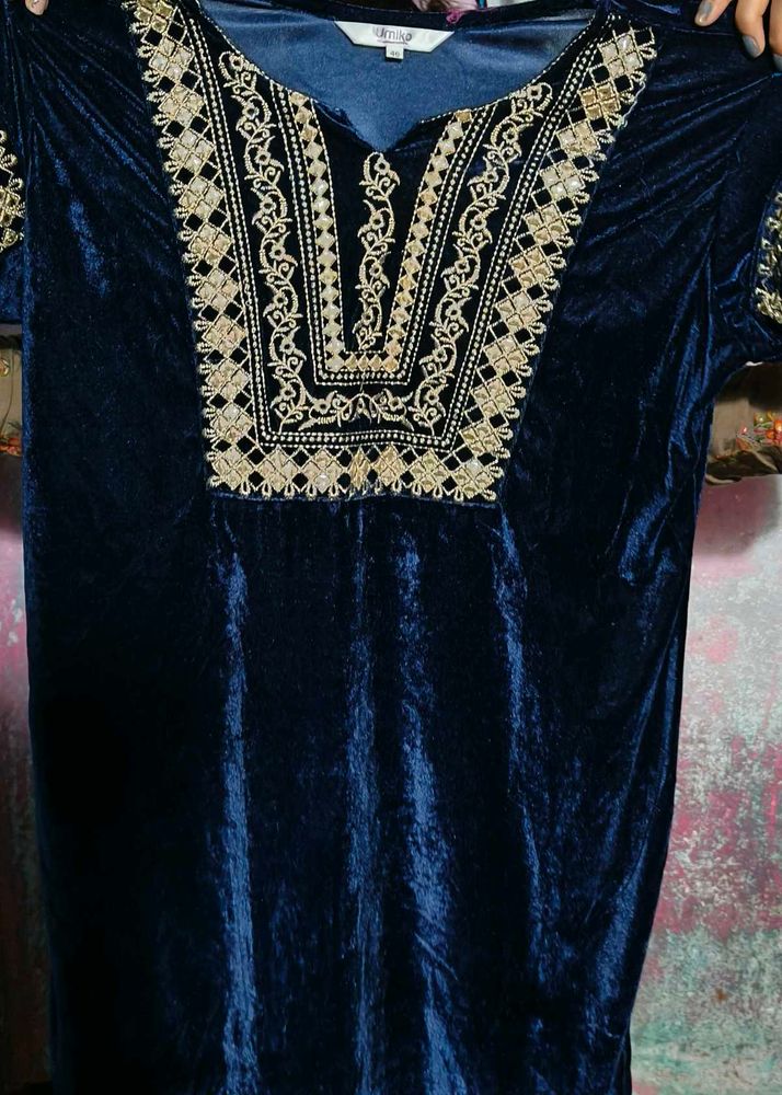 women velvet stylish kurti