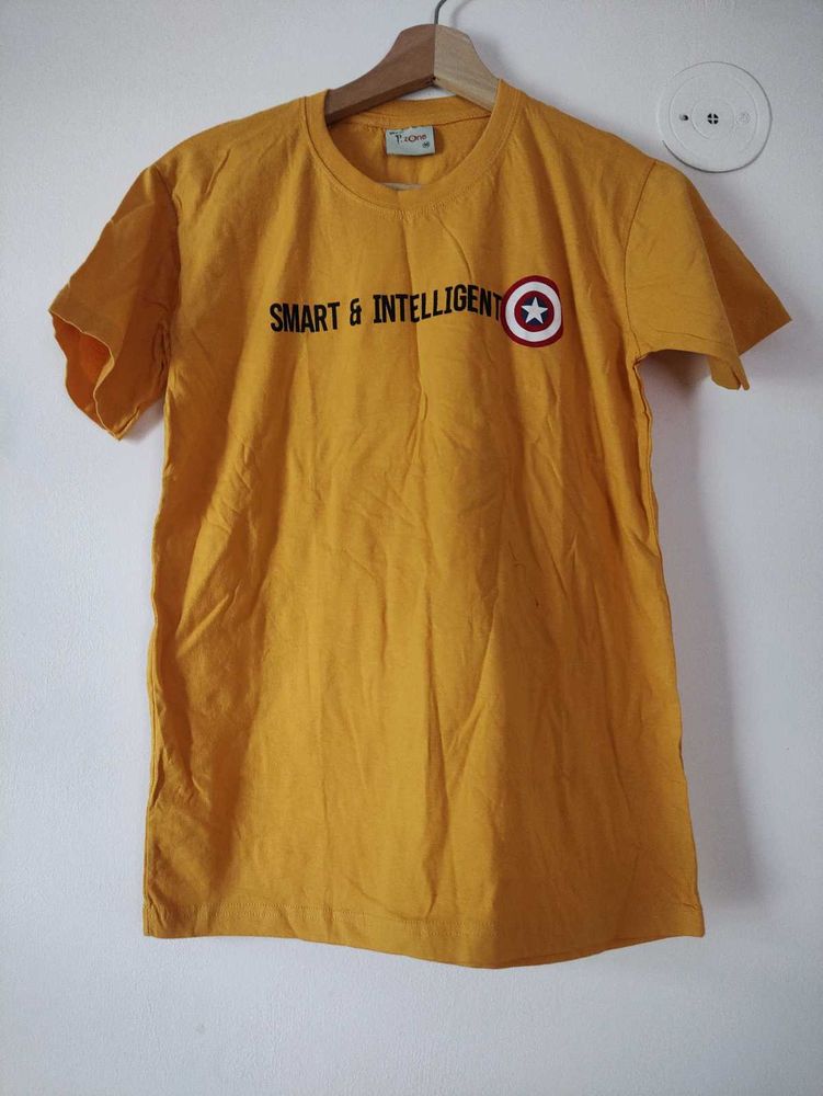 Half Sleeve T Shirt For Women, Yellow, 36inch