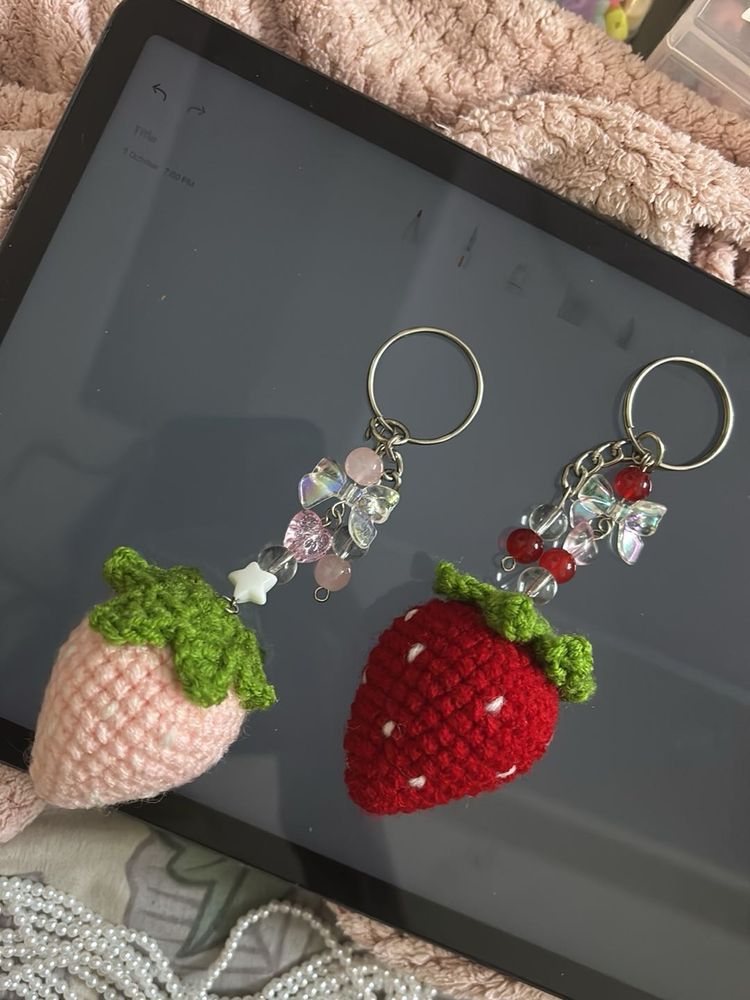 Strawberry Charm Keychains