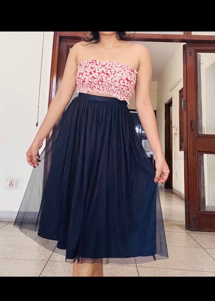 H&amp;M Shirred  Floral Tube Top