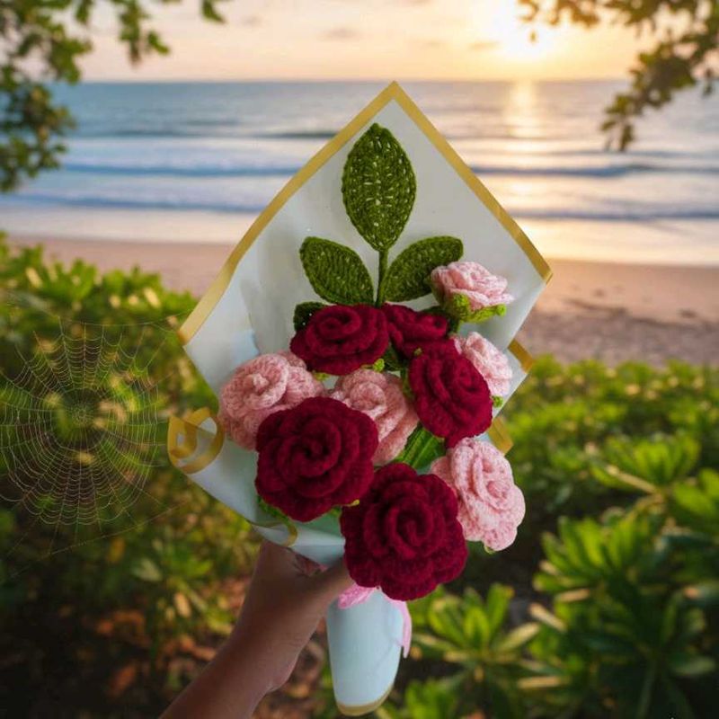 Crochet Rose Bouquet
