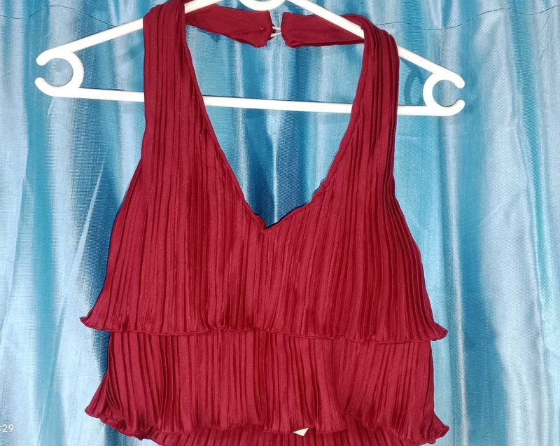 Chic Burgundy Halter Top