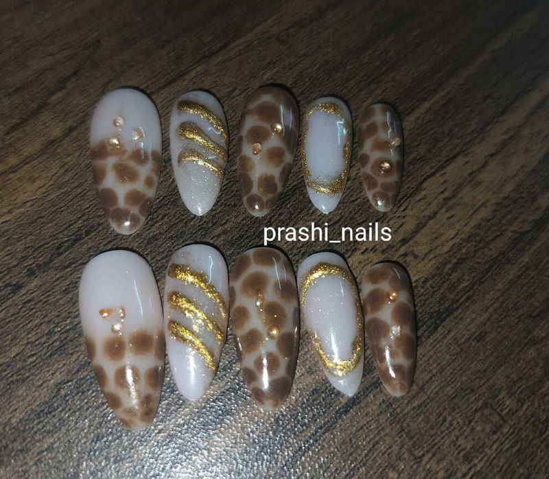 Elegant Leopard Nails(Brown)