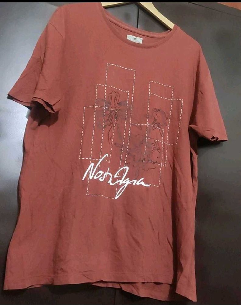 Burgundy Color T-shirt For 42 Chest