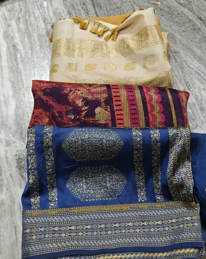 Assorted Indian Saris - Combo Of 3