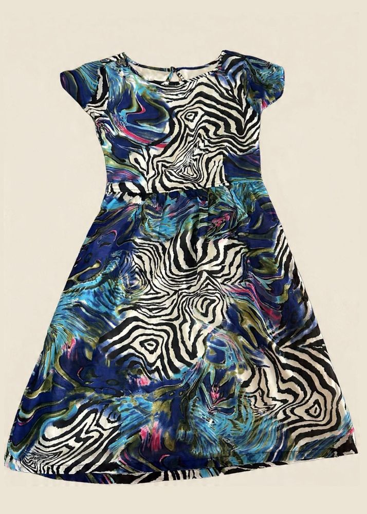 Abstract Zebra Print Dress