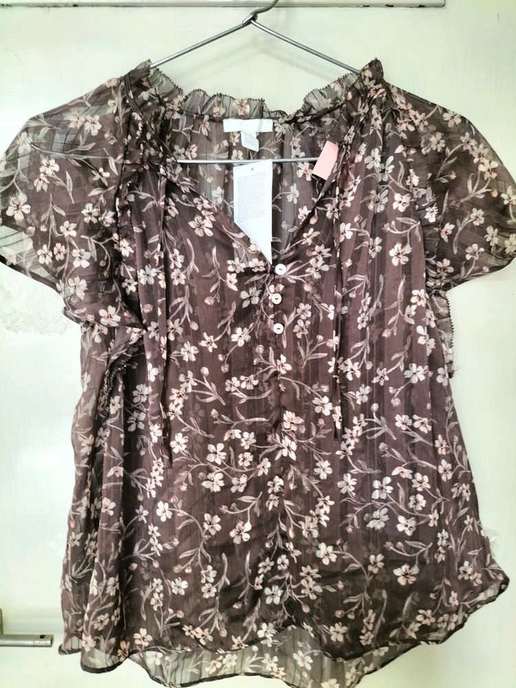 Transparent Floral Top