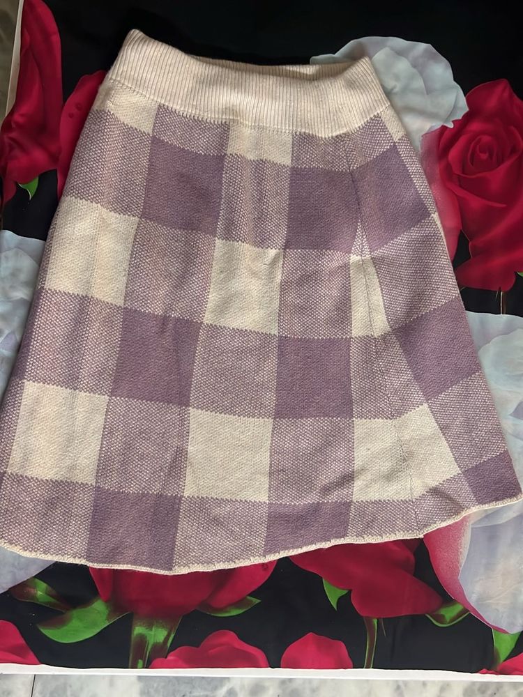 Mid Length Woolen Skirt